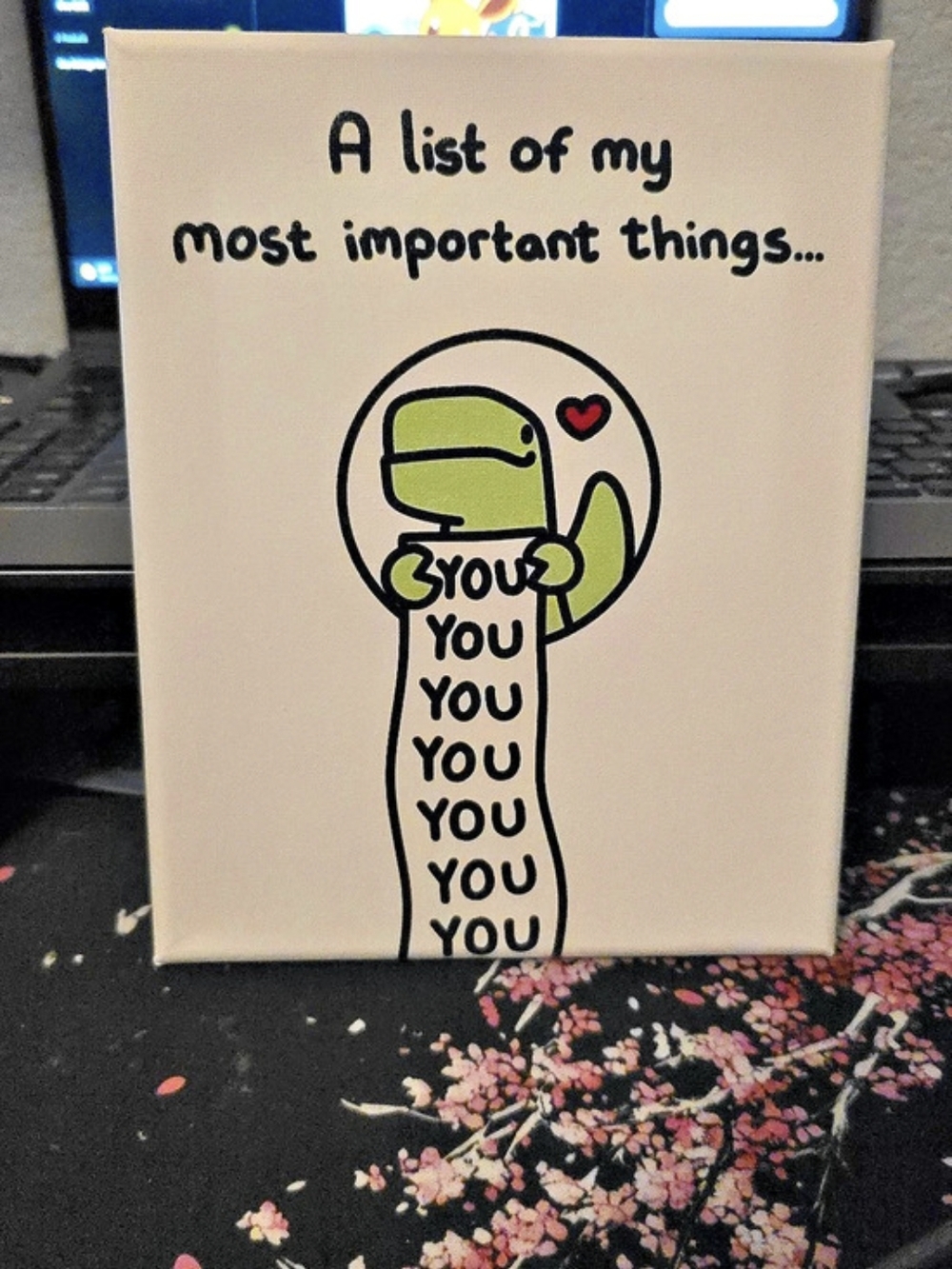 Green & Red You Are Loved Canvas Wall Art